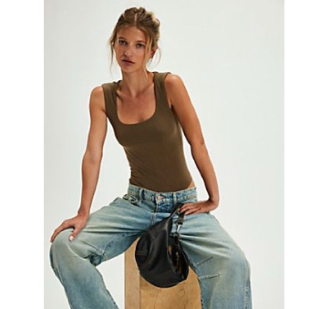 NWT Free People Square Neck Bodysuit